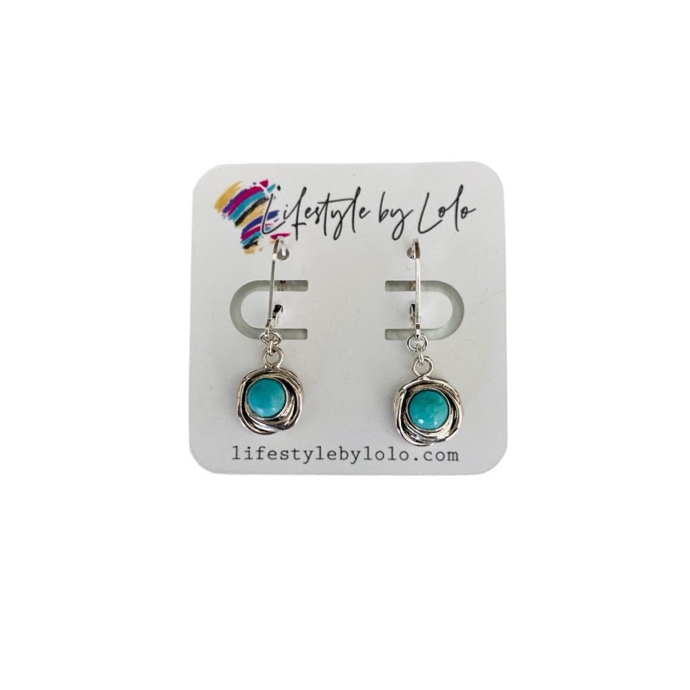 Robins Egg Nest Sterling Silver Lever Back Earrings